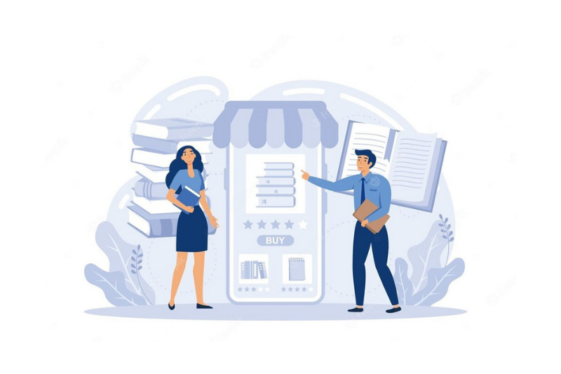 A man and a woman testing the functionality of their WordPress e-commerce store