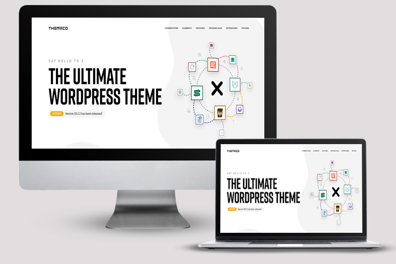 Image of X theme of WordPress showing its UI