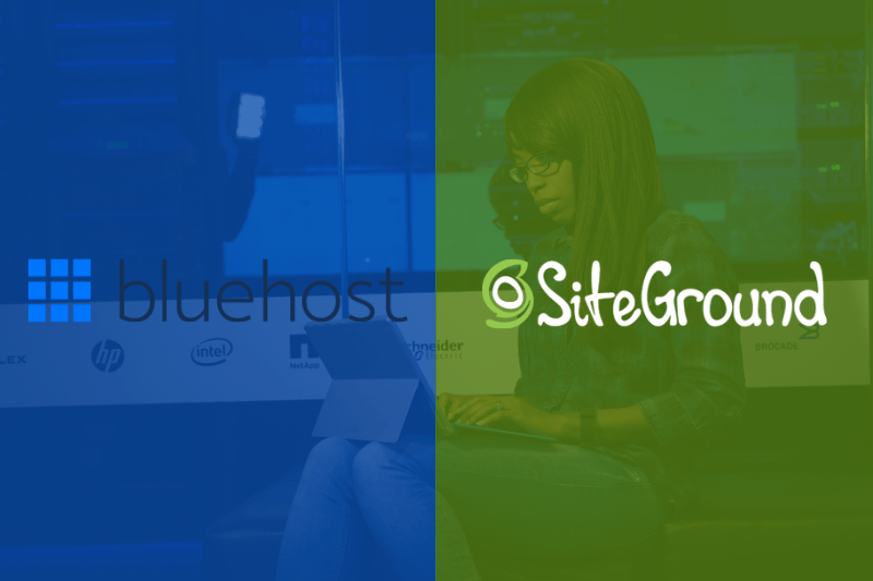 Image showing the logo of Bluehost and SiteGround hosting provider